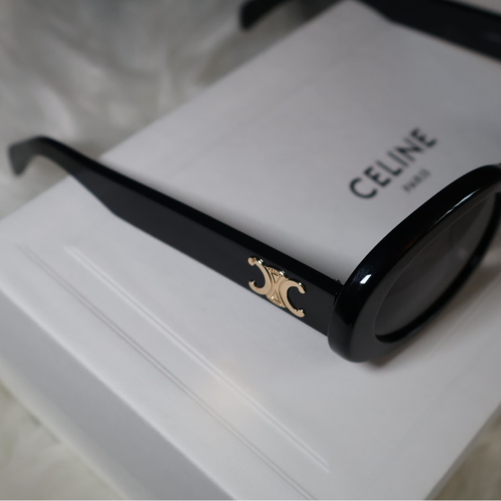 Celine Black Sunglasses with Gold Detail - Picture 3 of 3